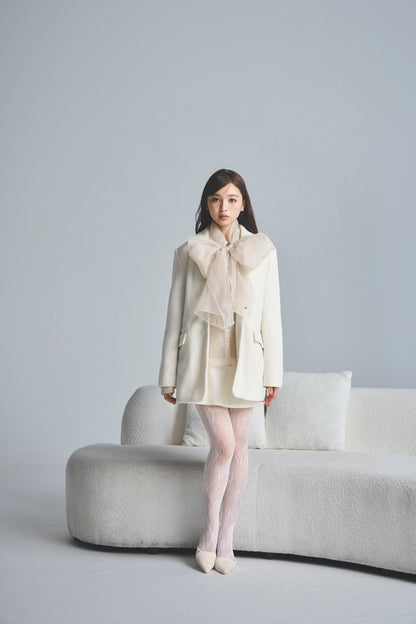 モデル身長：161cm 【アウター】カラー：off white  【トップス】カラー：pink beige 【ボトムス】カラー：off white サイズ：SS