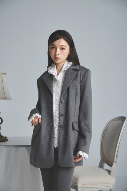 モデル身長：161cm 【アウター】カラー：grey 【トップス】カラー：grey 【ボトムス】カラー：grey サイズ：SS