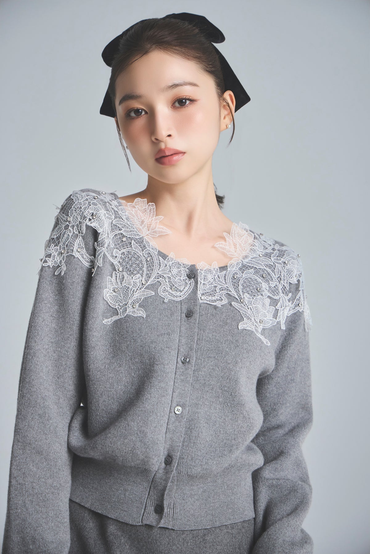 モデル身長：161cm 【トップス】カラー：grey