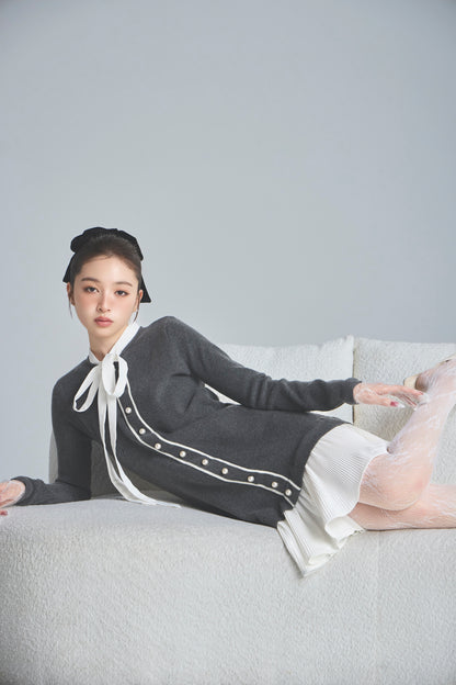 モデル身長：161cm 【ワンピース】カラー：grey