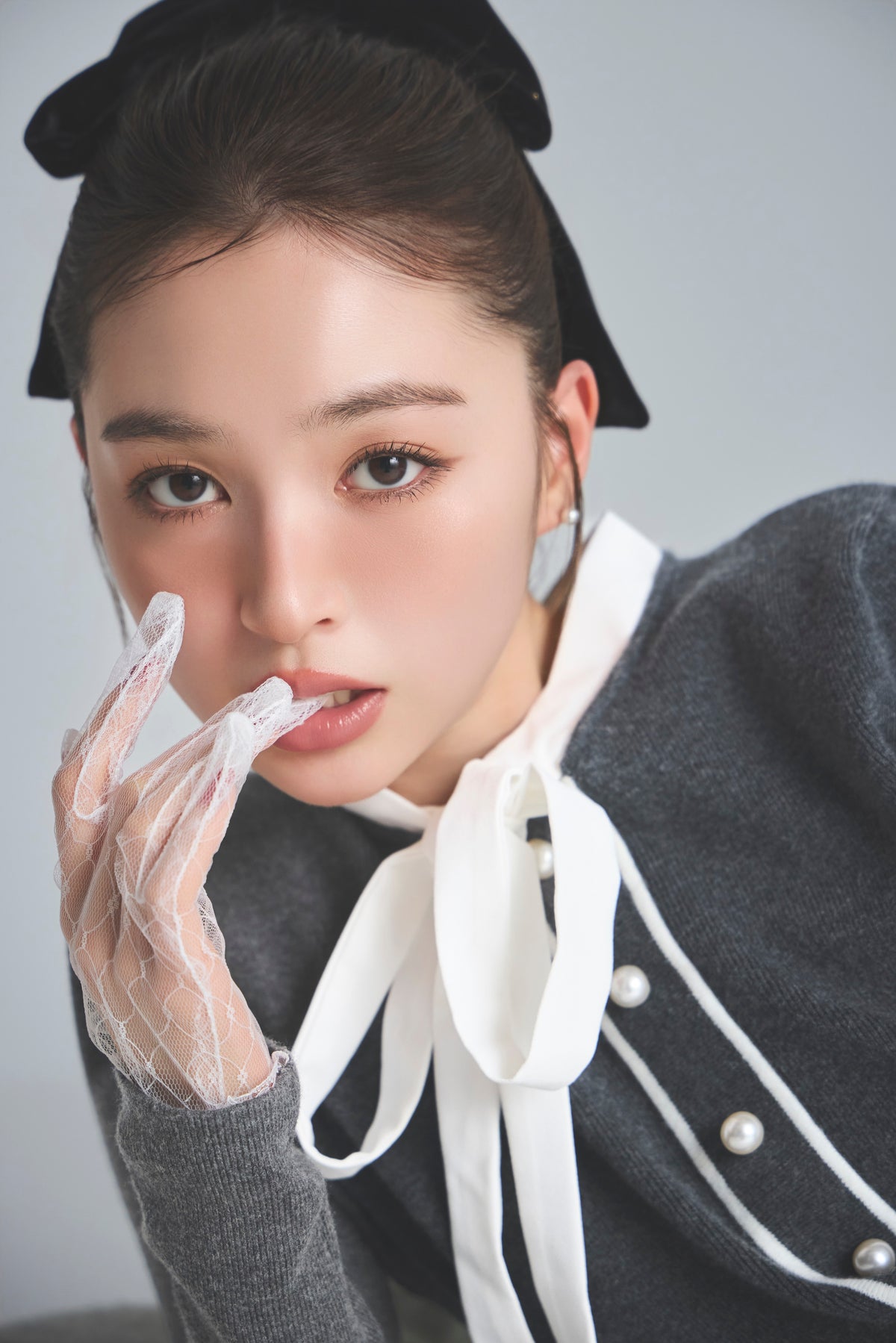 モデル身長：161cm 【ワンピース】カラー：grey