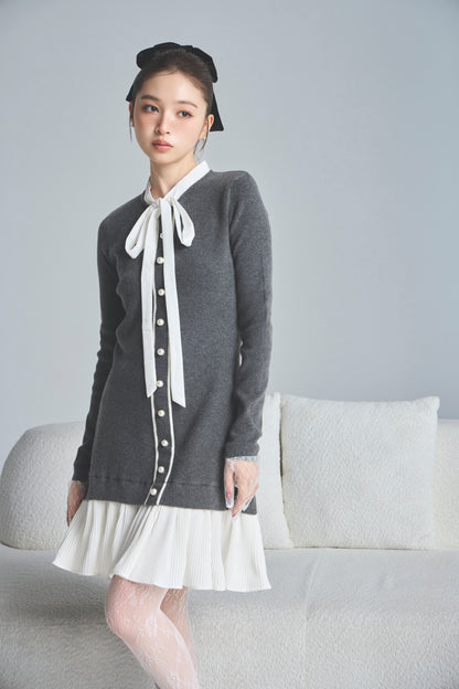 モデル身長：161cm 【ワンピース】カラー：grey