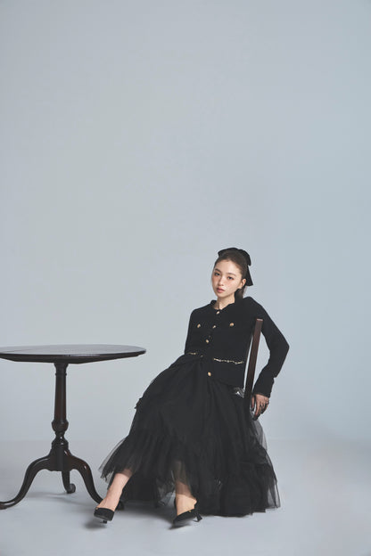 モデル身長：161cm 【トップス】カラー：black 【ボトムス】カラー：black サイズ：SS