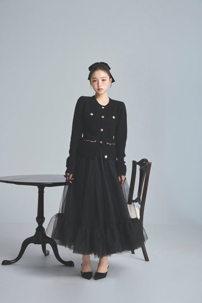 モデル身長：161cm 【トップス】カラー：black 【ボトムス】カラー：black サイズ：SS