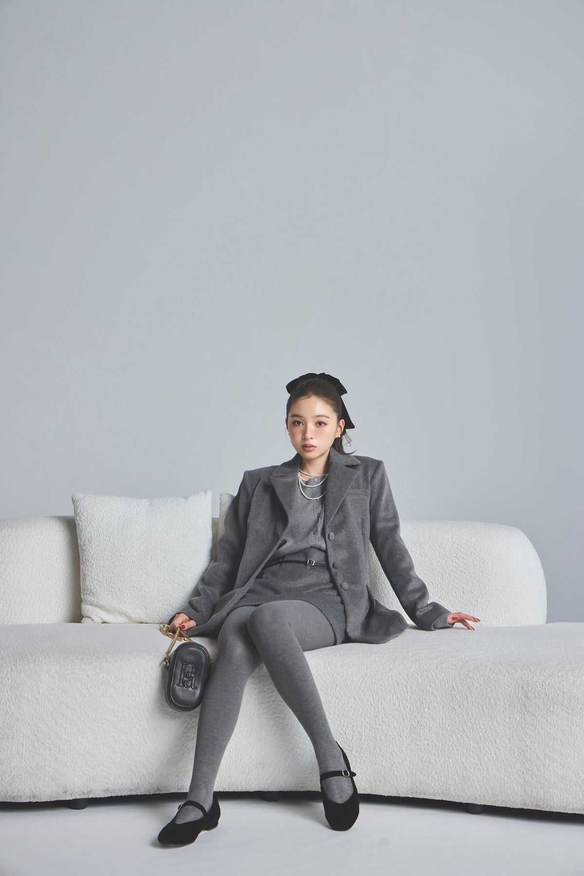 モデル身長：161cm 【アウター】カラー：grey 【トップス】カラー：grey 【ボトムス】カラー：grey サイズ：SS