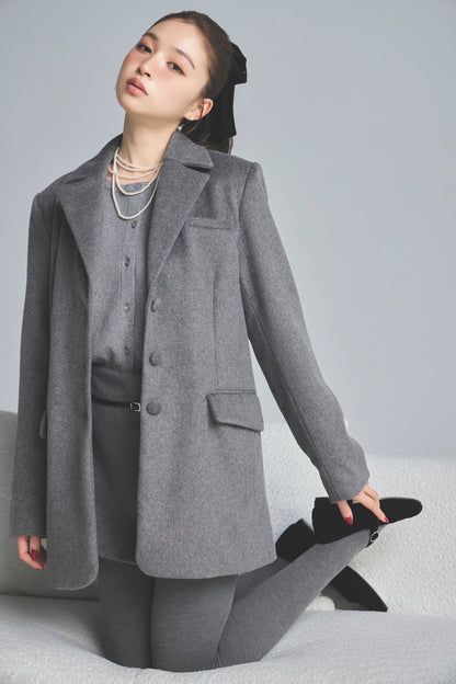 モデル身長：161cm 【アウター】カラー：grey 【トップス】カラー：grey 【ボトムス】カラー：grey サイズ：SS