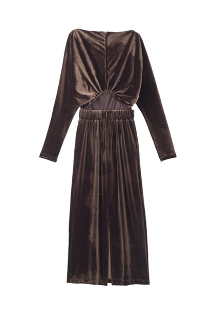 グロッシーベロアドレープドレス