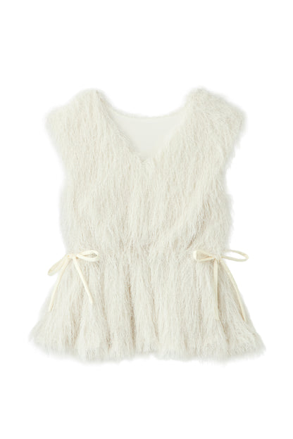 ソフトシャギー ペプラムトップス