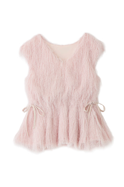 ソフトシャギー ペプラムトップス