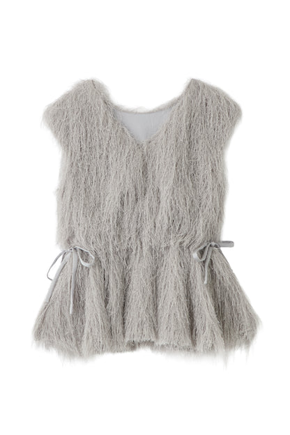 ソフトシャギー ペプラムトップス