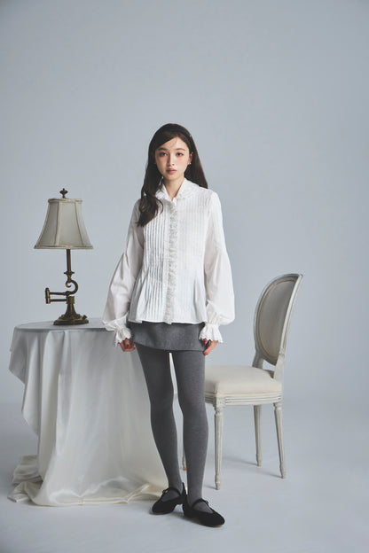 モデル身長：161cm 【トップス】カラー：off white 【ボトムス】カラー：grey サイズ：SS