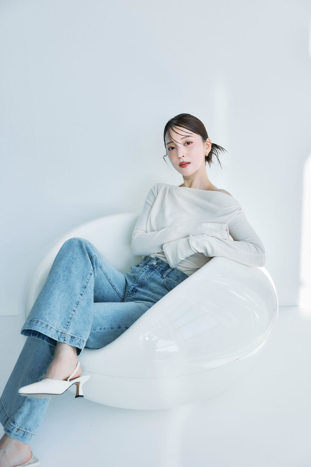 polaura セミフレアウォッシュデニム　ポローラ セミフレアウォッシュデニム – poláura OFFICIAL ONLINE STORE