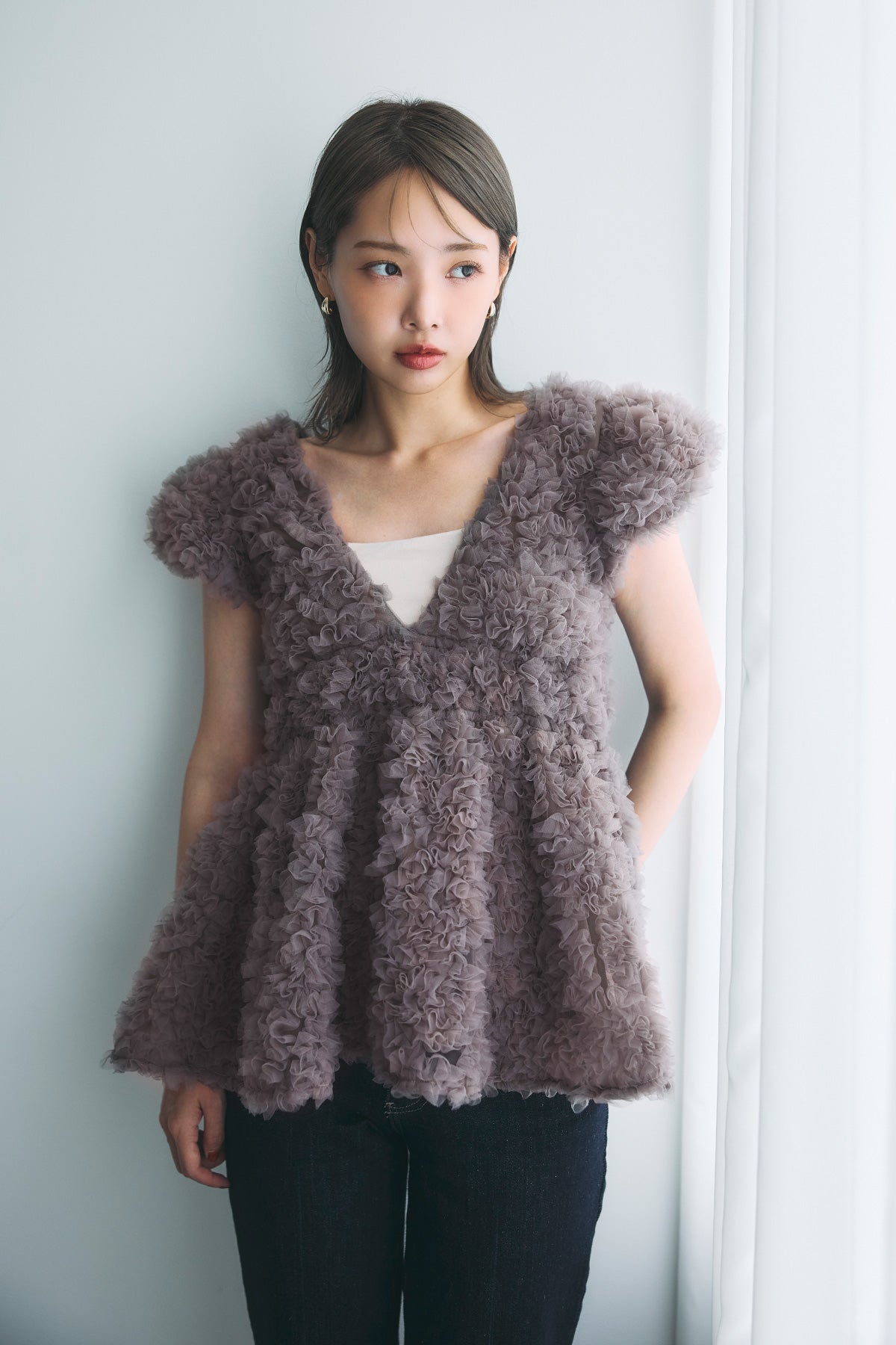 モデル身長：160cm　サイズ：FREE　カラー：gray