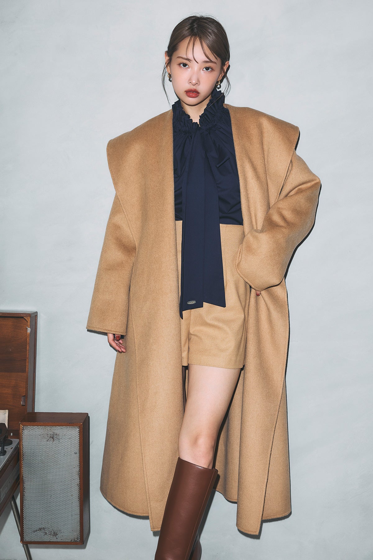 モデル身長：172cm サイズ：M カラー：camel