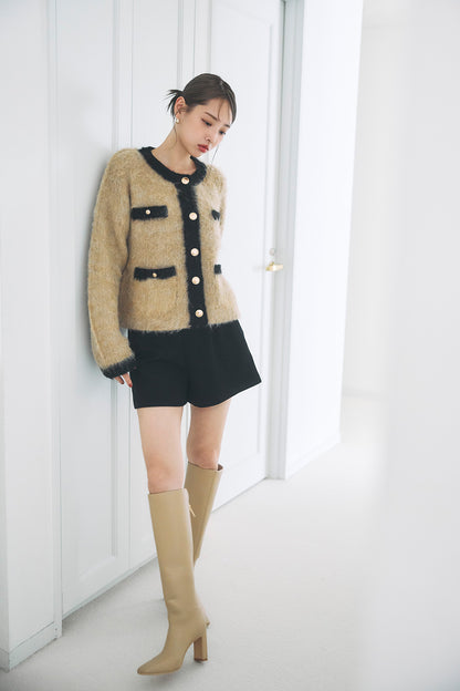 モデル身長：172cm サイズ：FREE カラー：beige×black