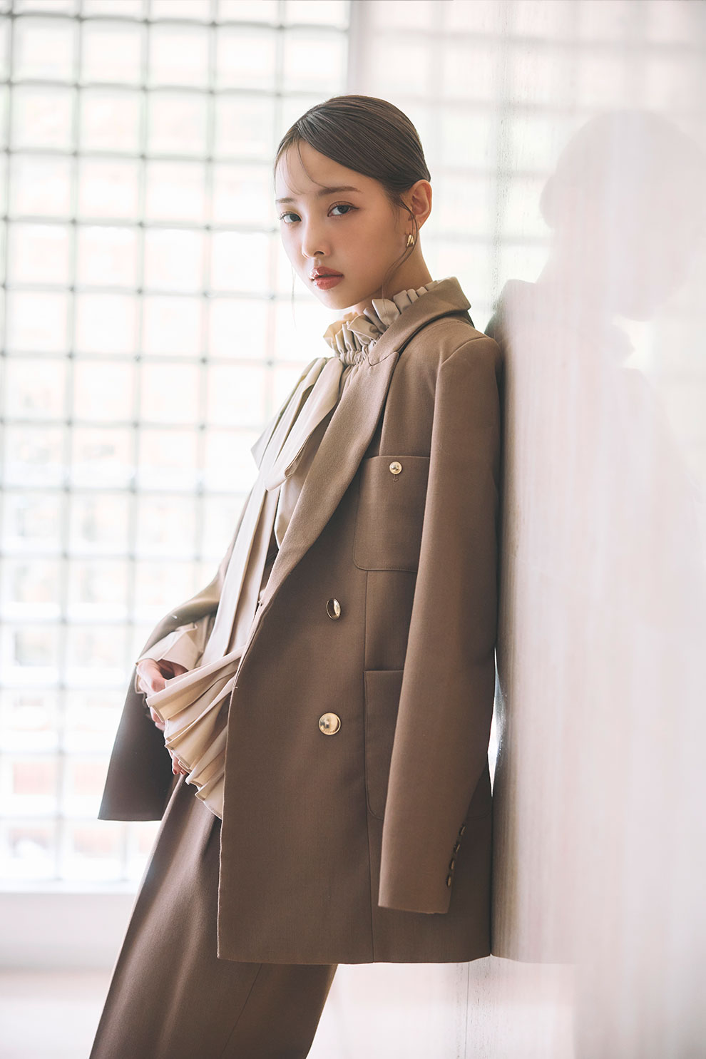 モデル身長：172cm サイズ：FREE カラー：camel