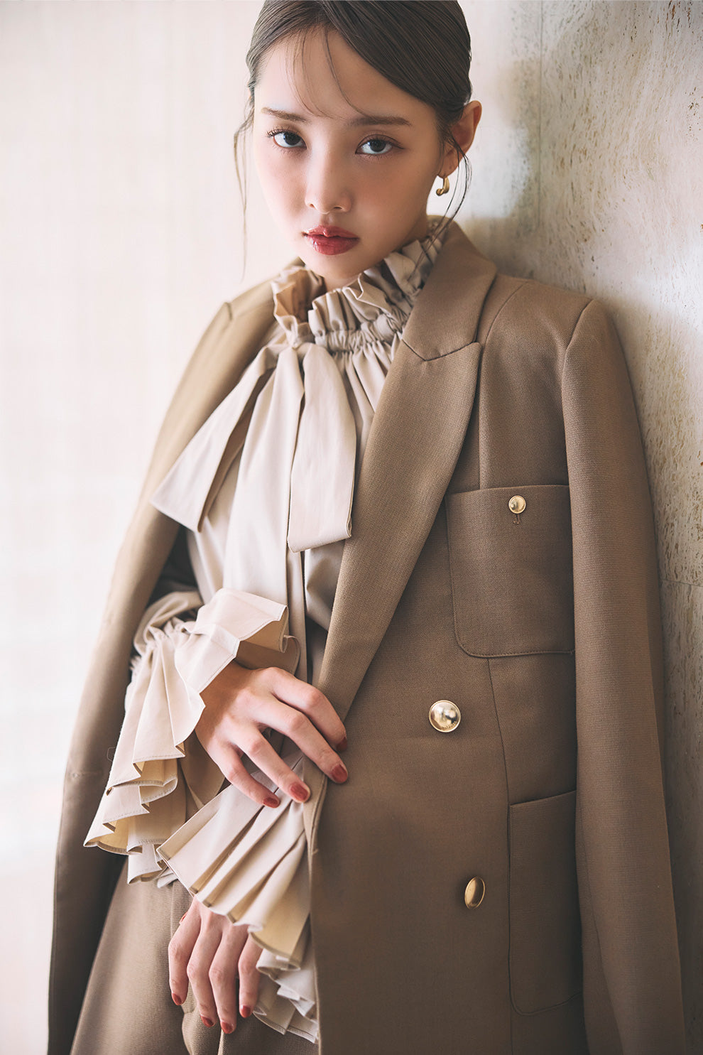 モデル身長：172cm サイズ：FREE  カラー：beige