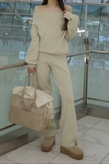 スウェードトラベルボストンバッグ