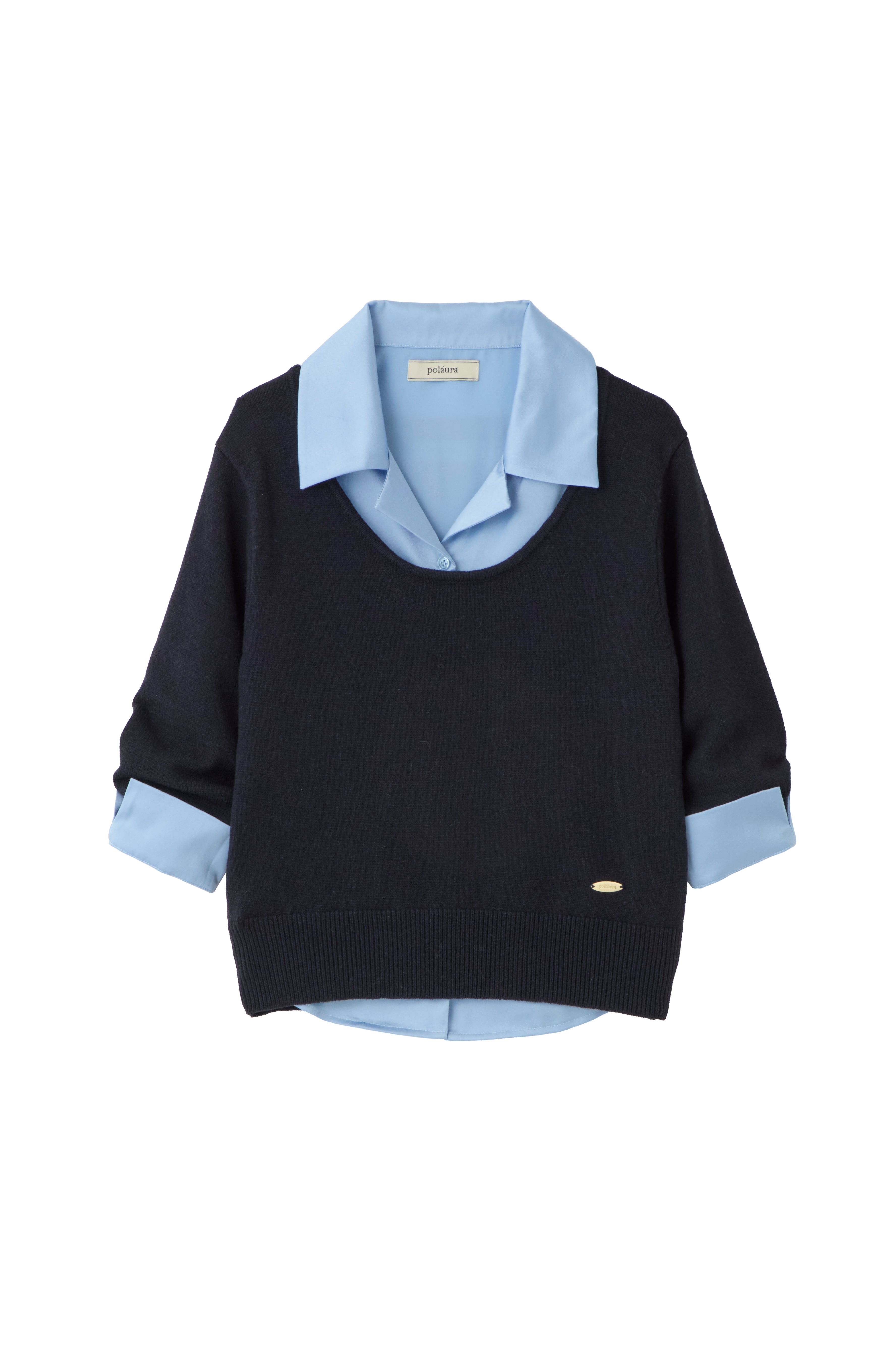 poláura ポローラ レイヤードニットシャツトップス レイヤードニットシャツトップス – poláura OFFICIAL ONLINE STORE