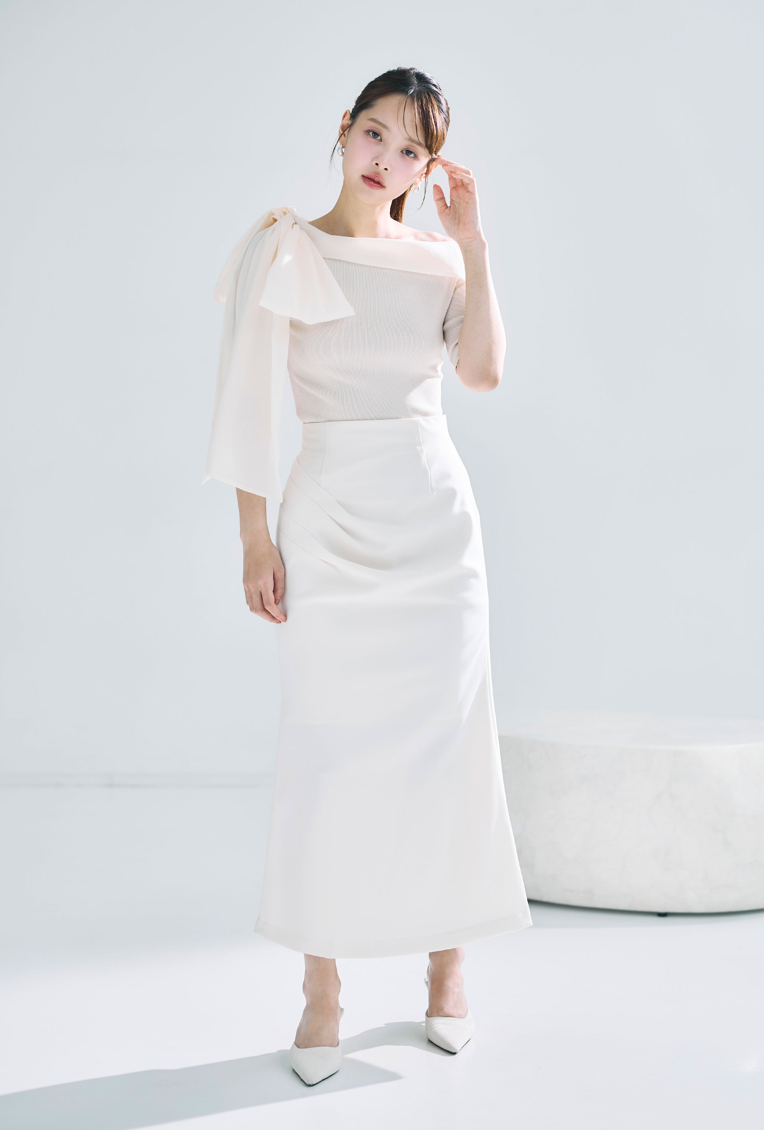 再入荷】ボリュームリボンワンショルダーニット – poláura