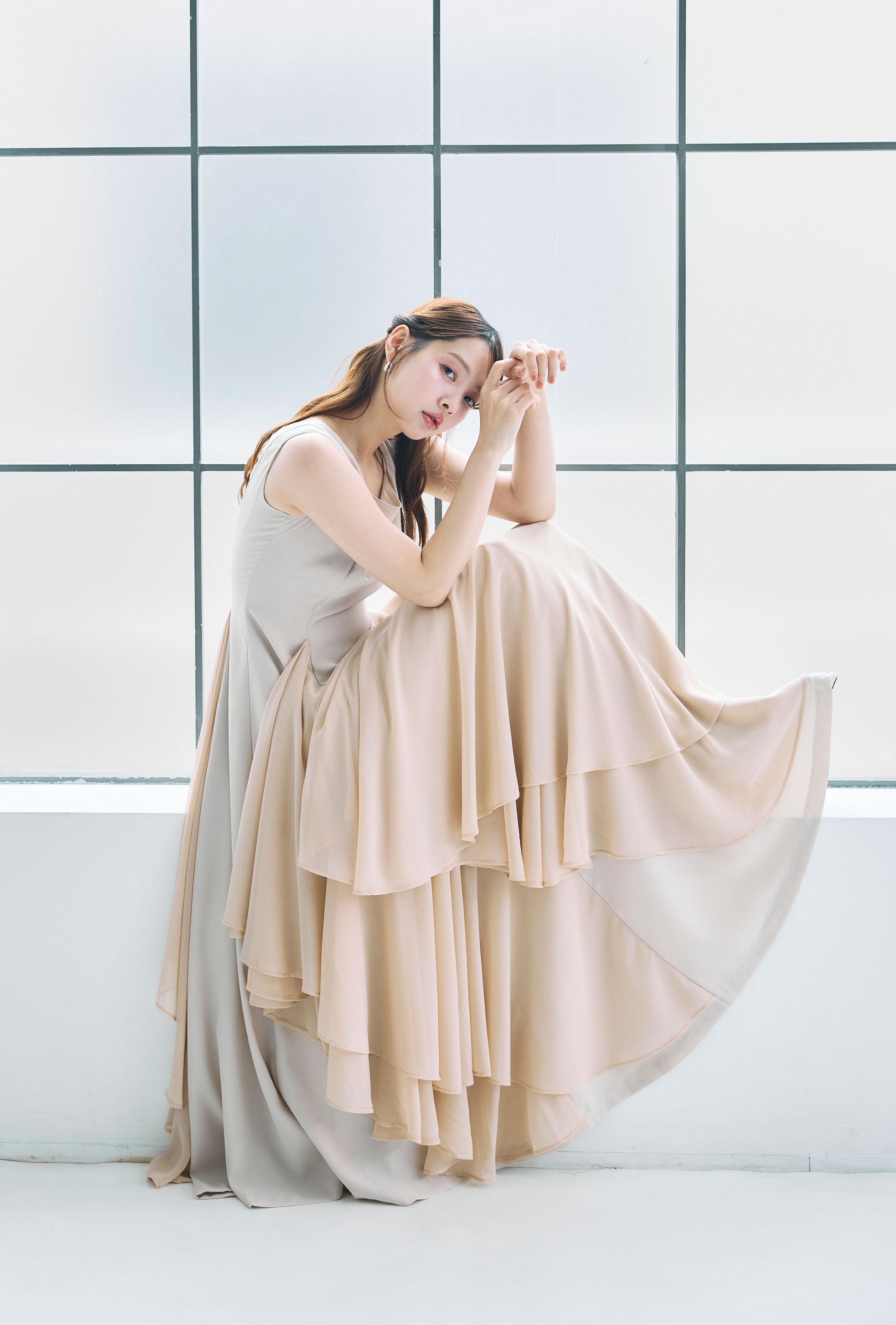 モデル身長：172cm　サイズ：M　カラー：pink beige
