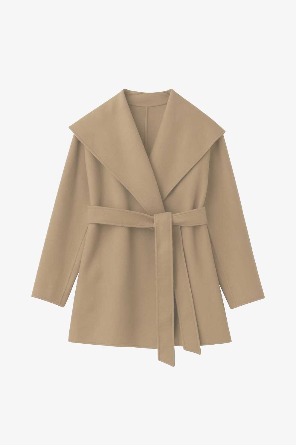 poláura ポローラ ショールカラーウールミドルコート　ベージュ ショールカラーウールミドルコート – poláura OFFICIAL ONLINE STORE