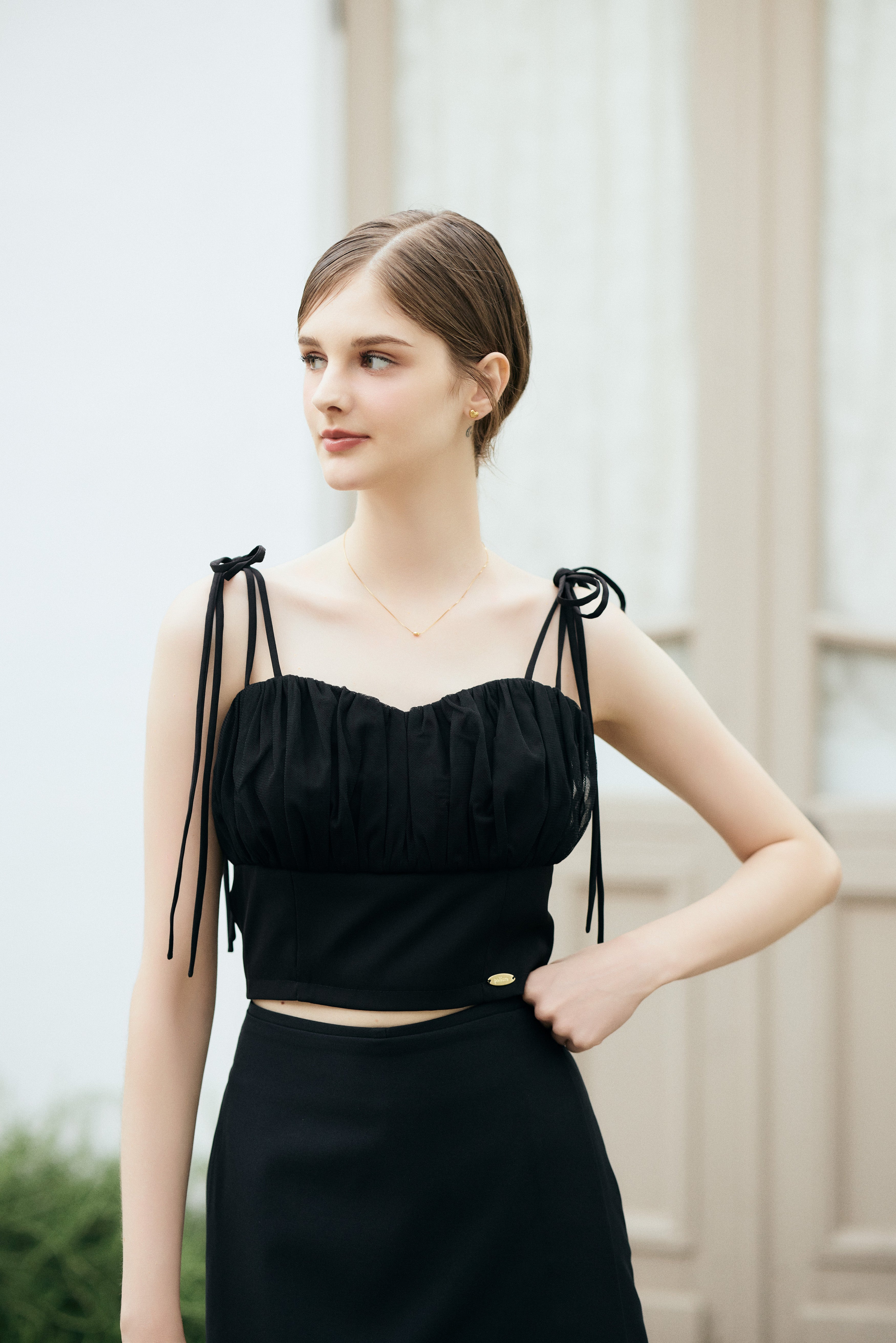 poláura ポローラ　ダブルリボンチュールトップス ピンク ダブルリボンチュールトップス – poláura OFFICIAL ONLINE STORE