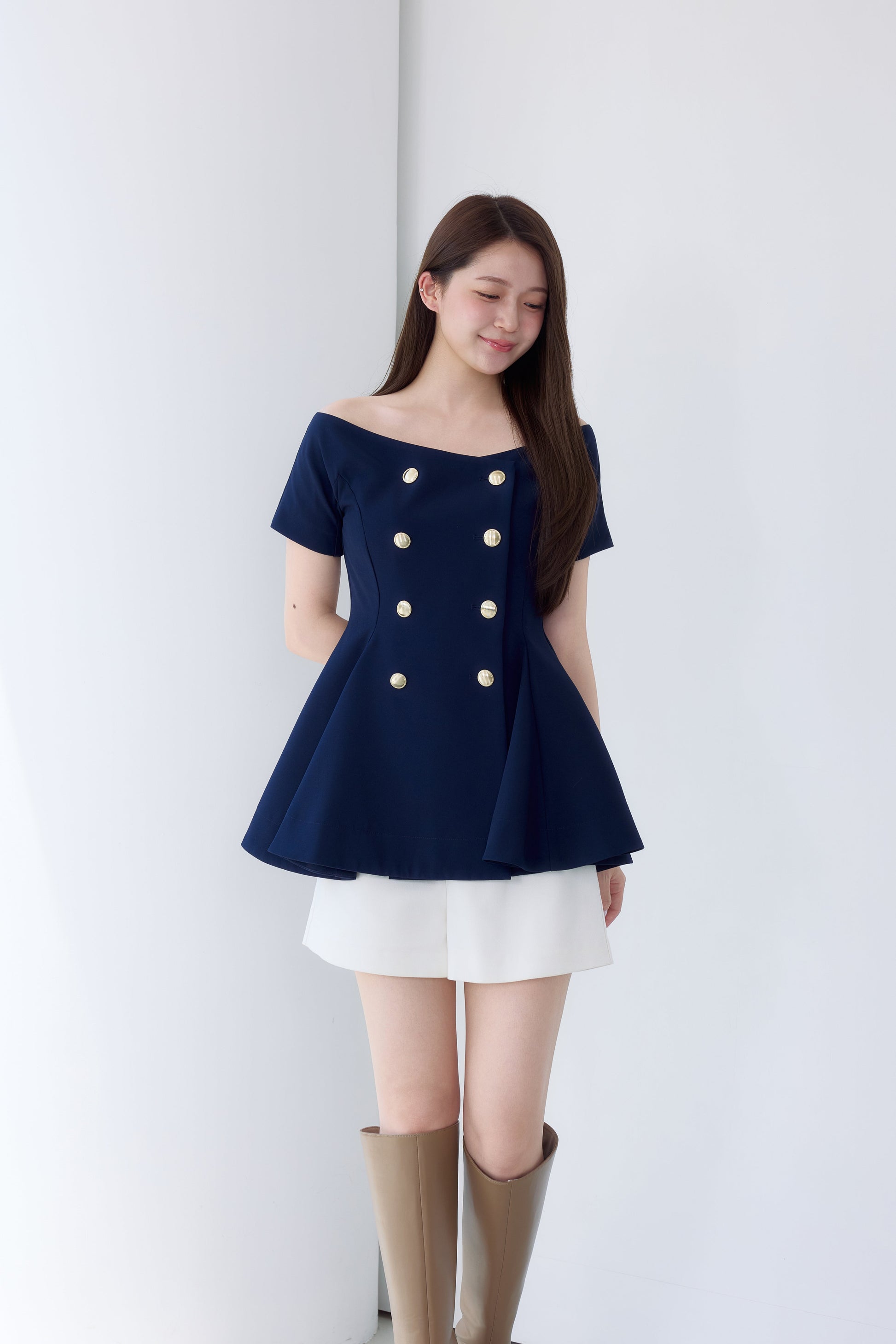 着用モデル：167cm カラー：navy