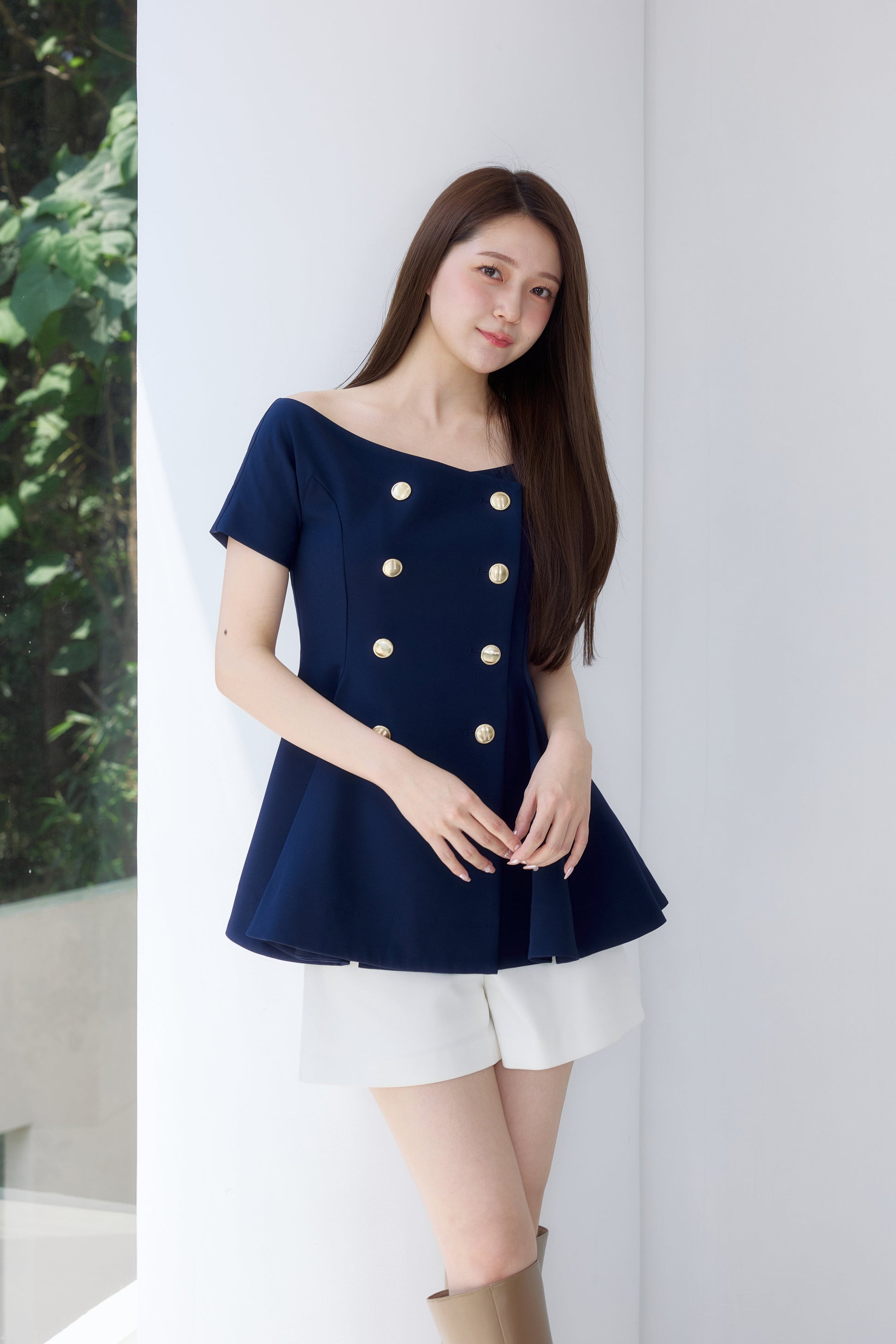 着用モデル：167cm カラー：navy