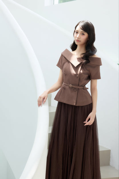 着用モデル：170cm 【トップス】カラー：brown 【ボトムス】カラー：brown サイズ：SM