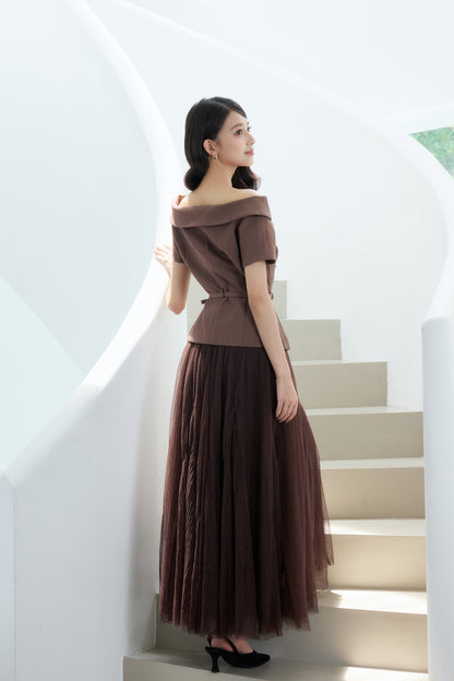 着用モデル：170cm 【トップス】カラー：brown 【ボトムス】カラー：brown サイズ：SM