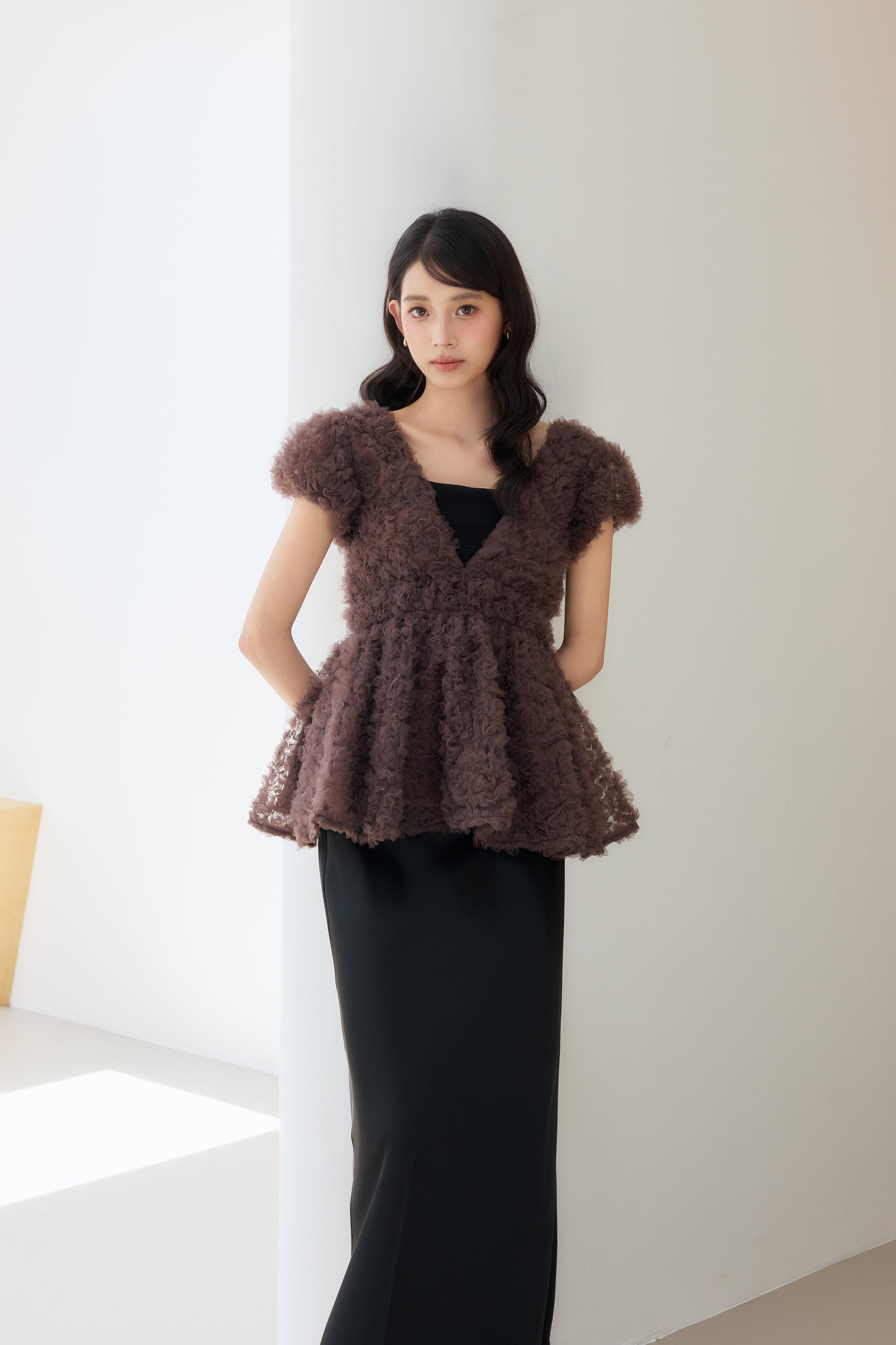 着用モデル：170cm 【トップス】カラー：brown