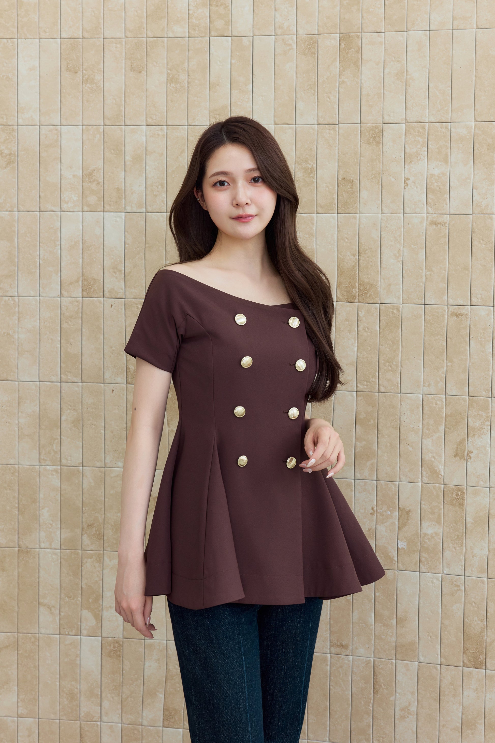 着用モデル：167cm カラー：brown