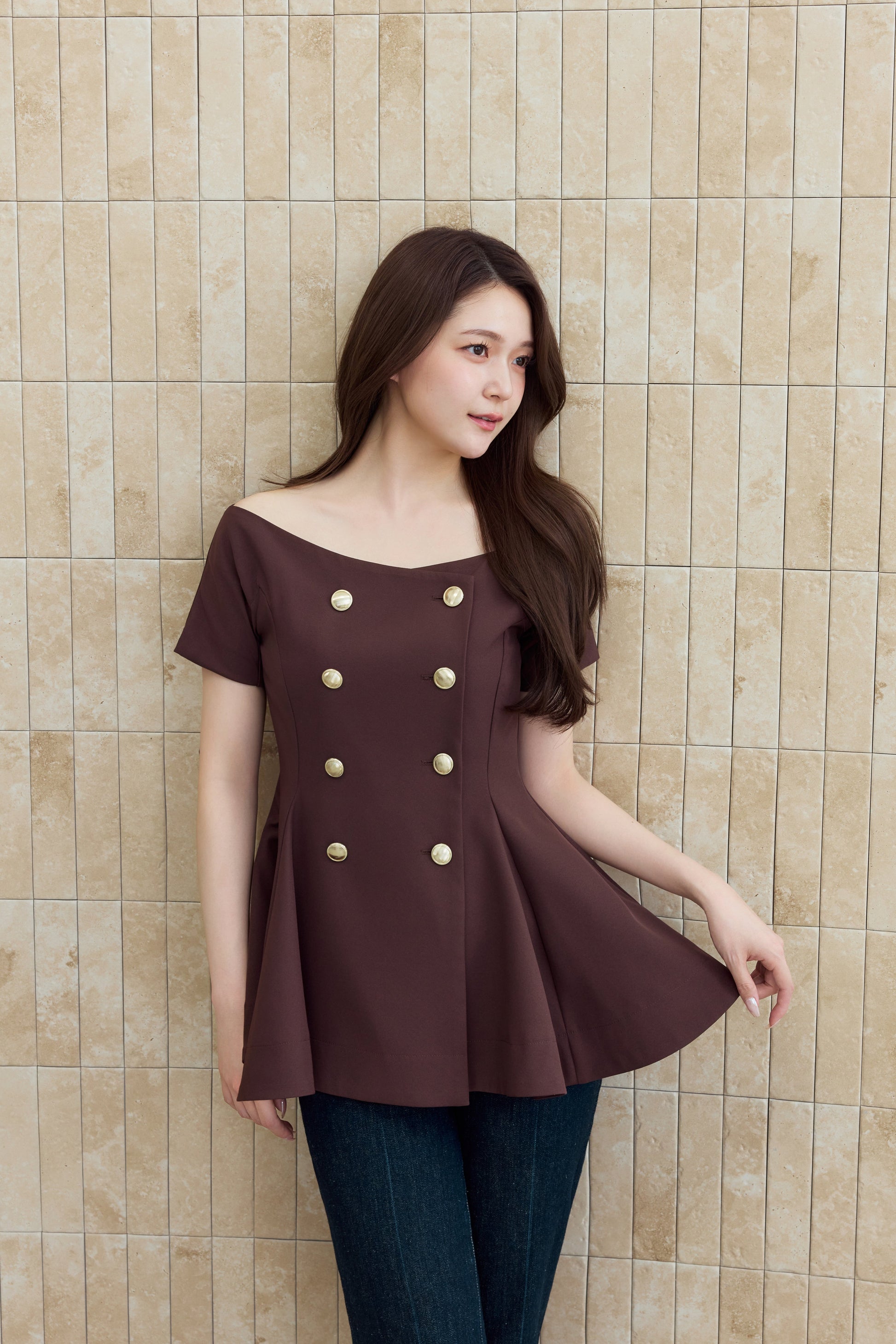 着用モデル：167cm カラー：brown