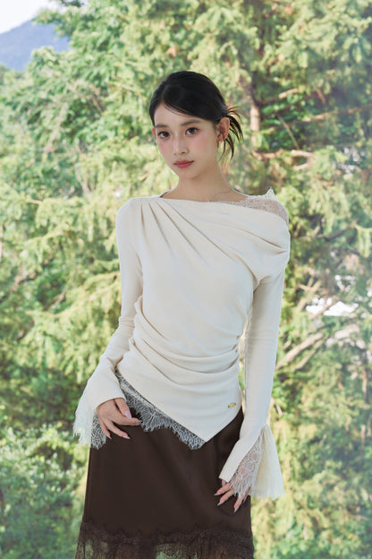 着用モデル：170cm 【トップス】カラー：ivory【ボトムス】カラー：brown