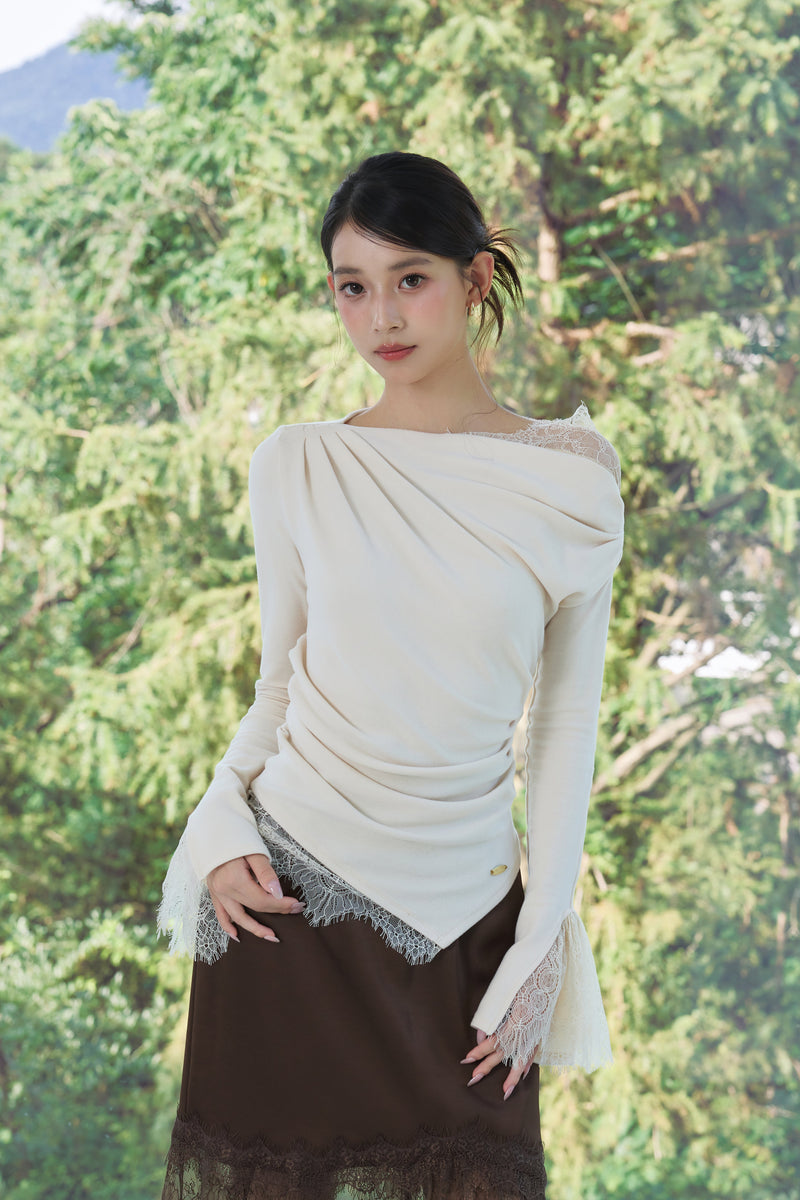 着用モデル：170cm 【トップス】カラー：ivory【ボトムス】カラー：brown