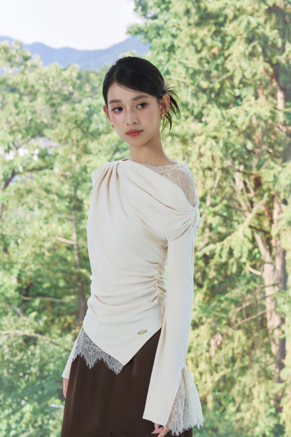 着用モデル：170cm 【トップス】カラー：ivory【ボトムス】カラー：brown