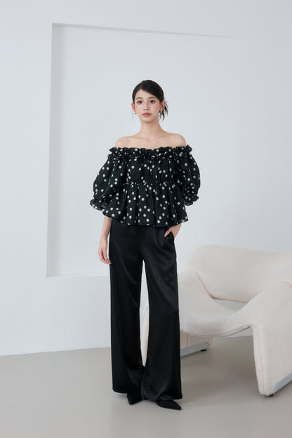 着用モデル：170cm 【トップス】カラー：black【ボトムス】カラー：black サイズ：SM
