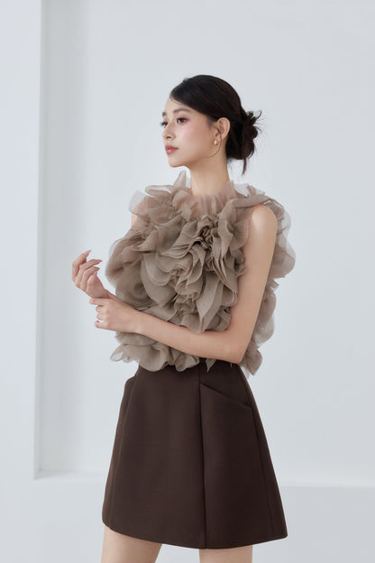 着用モデル：170cm 【トップス】カラー：greige 【ボトムス】カラー：brown サイズ：SM