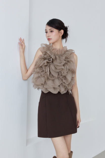 着用モデル：170cm 【トップス】カラー：greige 【ボトムス】カラー：brown サイズ：SM