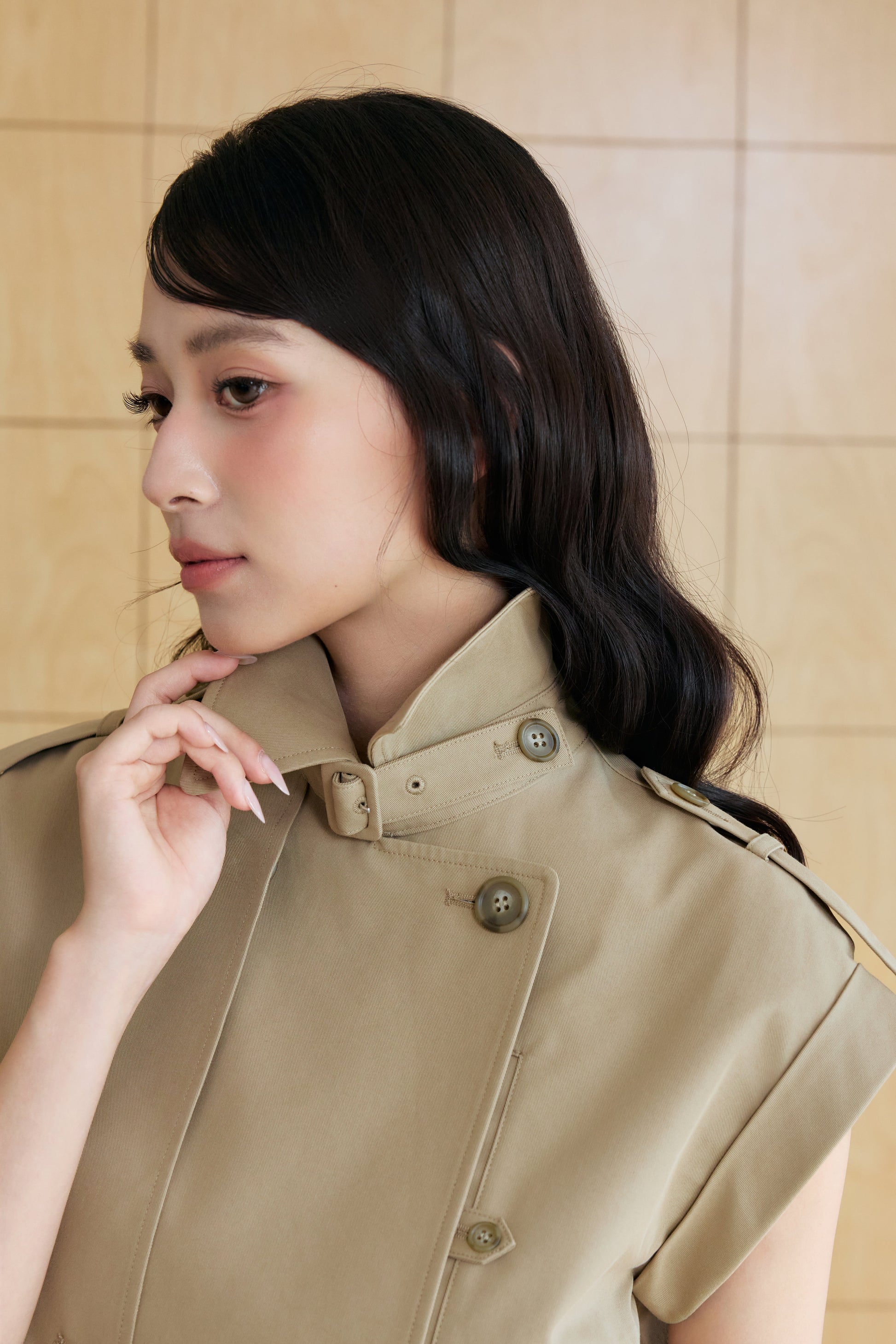 着用モデル：170cm カラー：beige