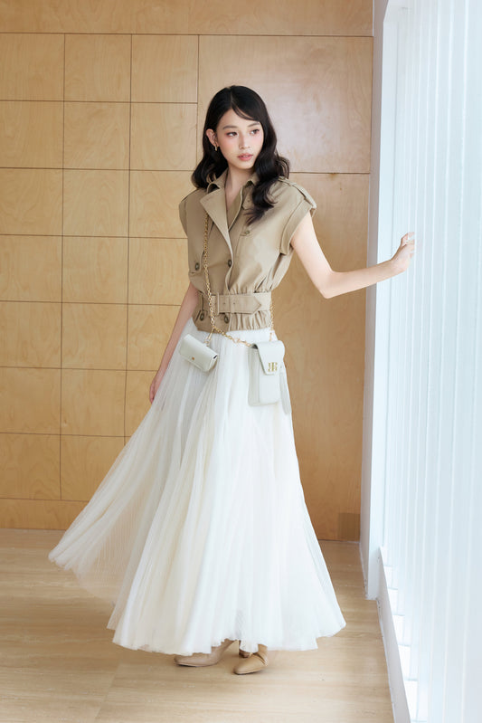 着用モデル：170cm 【トップス】カラー：beige 【ボトムス】カラー：off white サイズ：SM