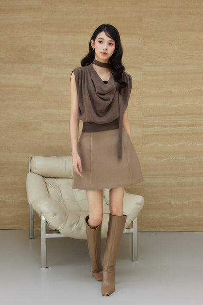 着用モデル：170cm 【トップス】カラー：brown 【ボトムス】カラー：beige サイズ：SM