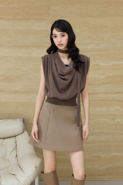 着用モデル：170cm 【トップス】カラー：brown 【ボトムス】カラー：beige サイズ：SM