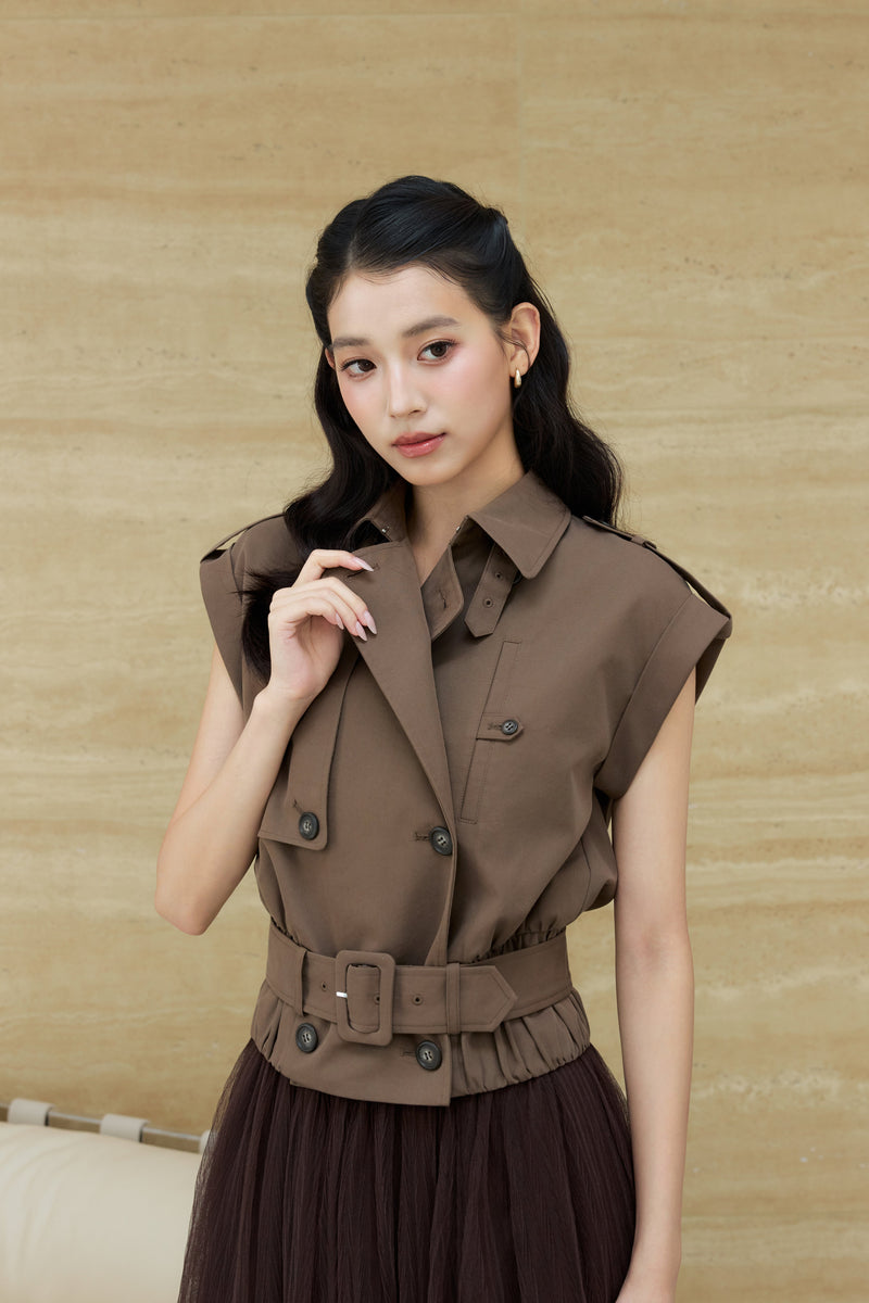 着用モデル：170cm 【トップス】カラー：brown 【ボトムス】カラー：brown サイズ：SM