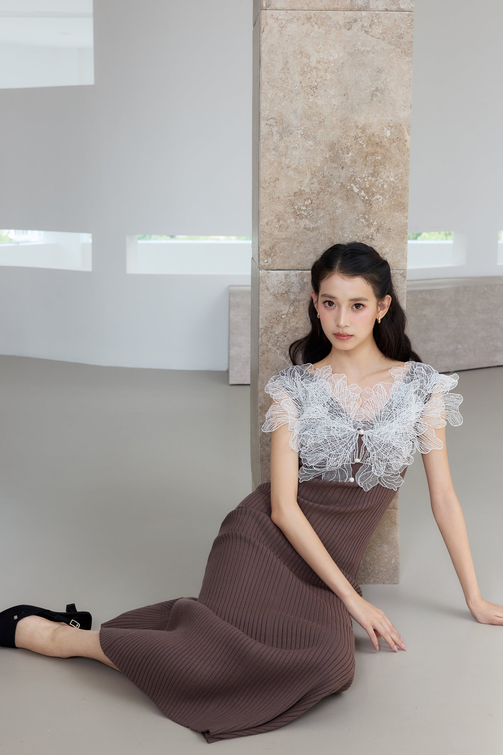 着用モデル：170cm カラー：mocha brown　サイズ：SM
