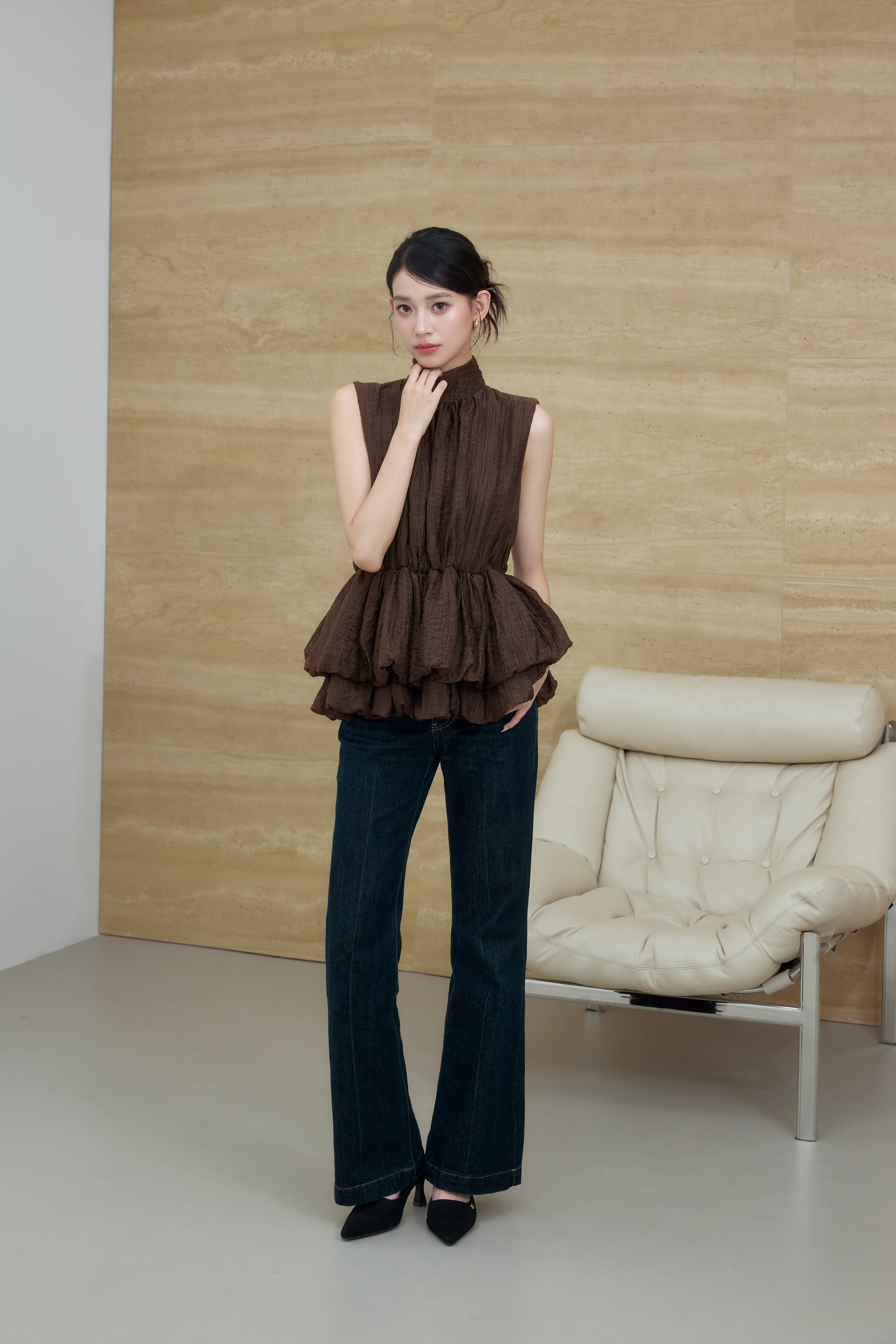 着用モデル：170cm カラー：brown