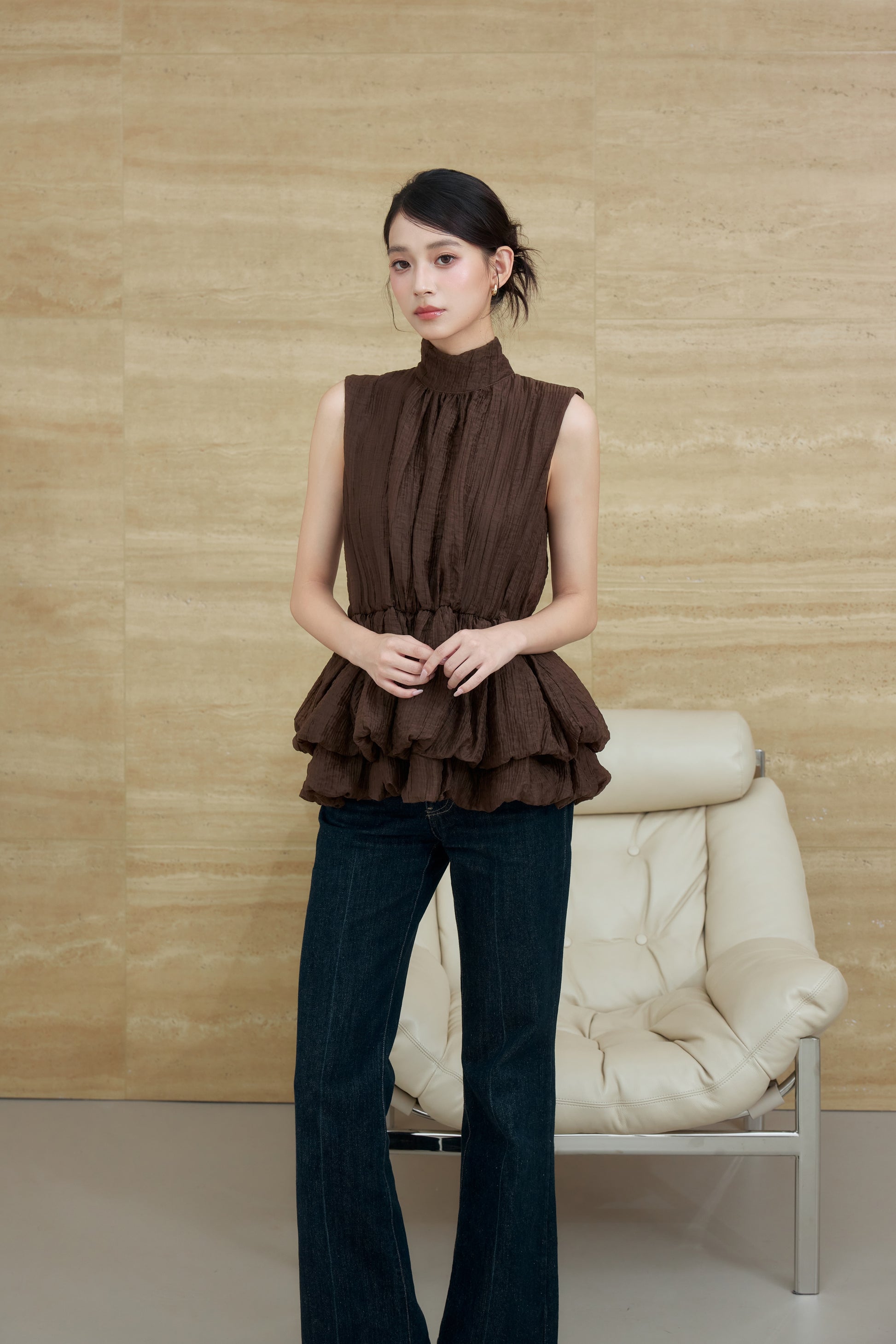 着用モデル：170cm カラー：brown