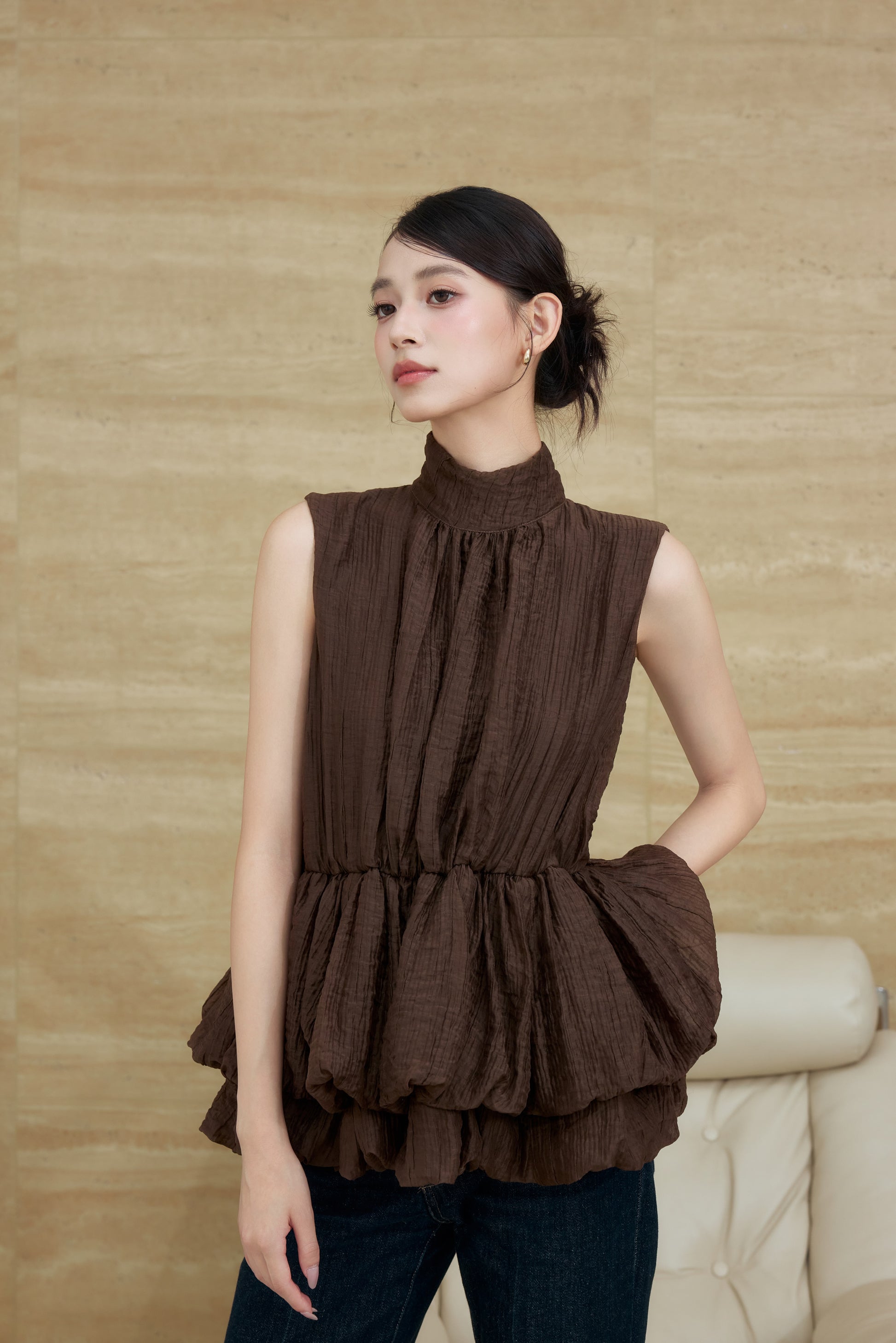 着用モデル：170cm カラー：brown