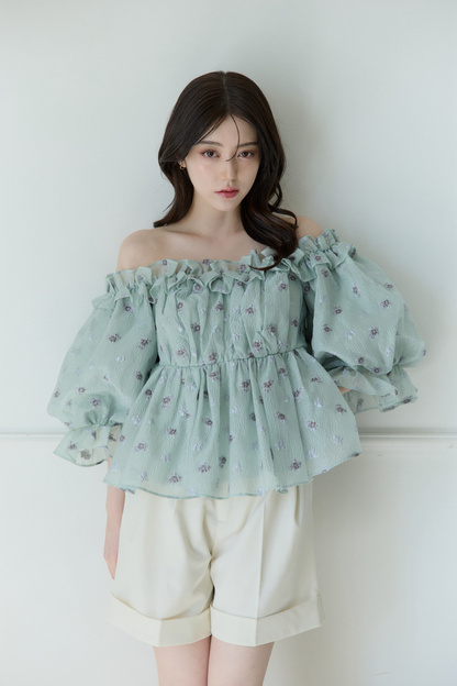 ブリーズフローラルシアートップス